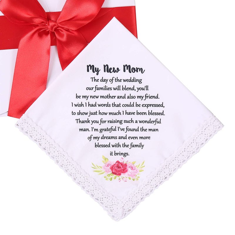 TRULIVA Wedding Keepsake Handkerchief for Mom - New Mom Gift from Bride - Image 1